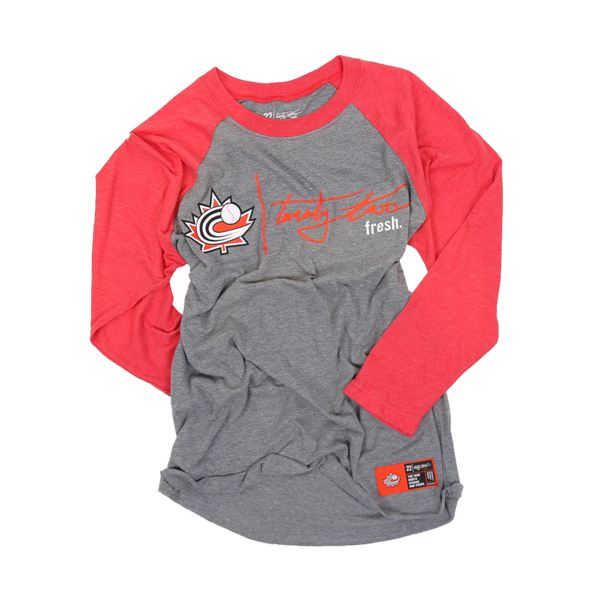Baseball Canada Raglan Grey/Red | Chandail de type Raglan Gris/Rouge