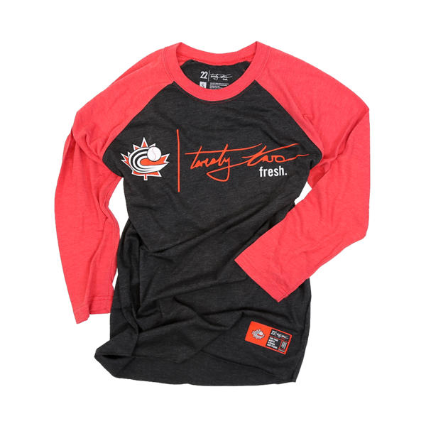 Baseball Canada Raglan Black/Red | Chandail de type Raglan Noir/Rouge de Baseball Canada