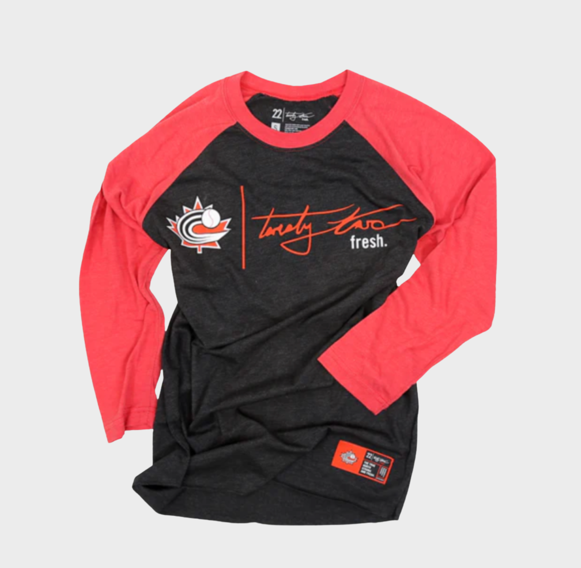 Baseball Canada Raglan Black/Red | Chandail de type Raglan Noir/Rouge de Baseball Canada