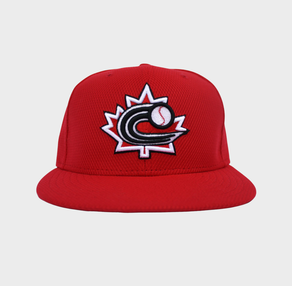 Baseball Canada Low Profile Fitted Diamond Era Cap - Red|Casquette Baseball Canada Rouge