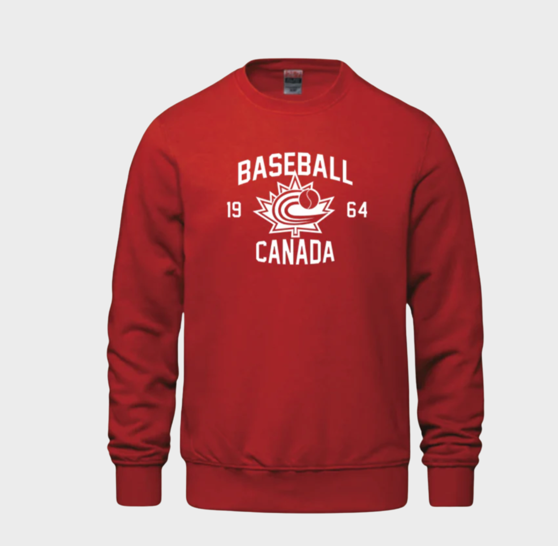 Red & White Baseball Canada Crew Neck