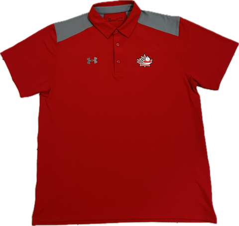 Under Armour Red & Grey Polo Shirt